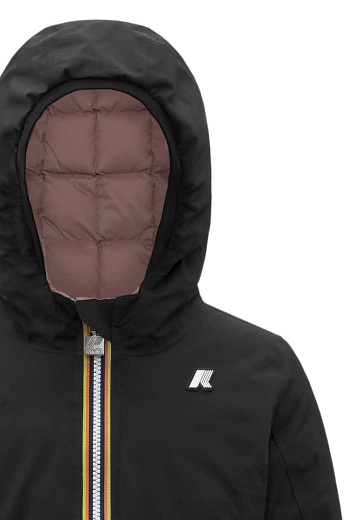 Giubbino bambina K-Way P. Lily thermo double nero/rosa in nylon