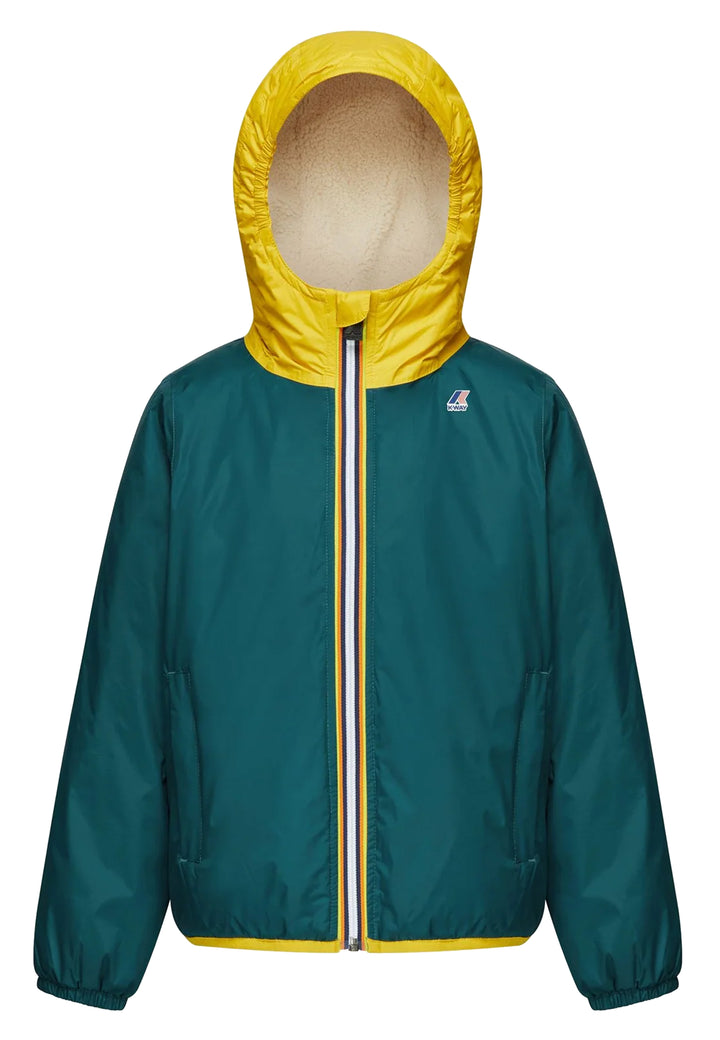 Giubbino bambino K-Way Le Vrai 3.0 Claude Orsetto verde in nylon