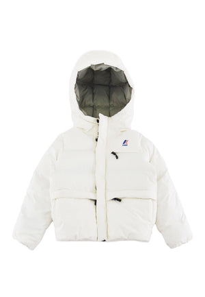 Giubbino bambina K-Way P. Le Vrai 4.0 Aurele Heavy bianco in nylon