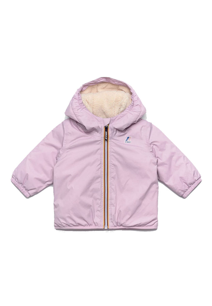 Giubbino neonata K--Way E. Le Vrai 4.0 Claudine orsetto rosa in nylon