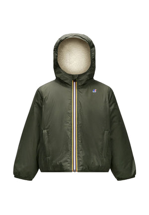 Giubbino neonato K--Way E. Le Vrai 4.0 Claudine orsetto verde in nylon