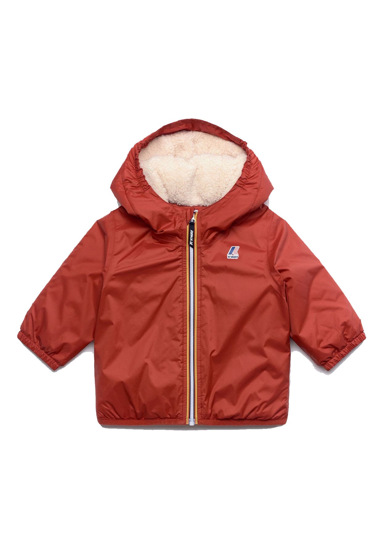Giubbino neonato K--Way E. Le Vrai 4.0 Claudine orsetto rosso scuro in nylon