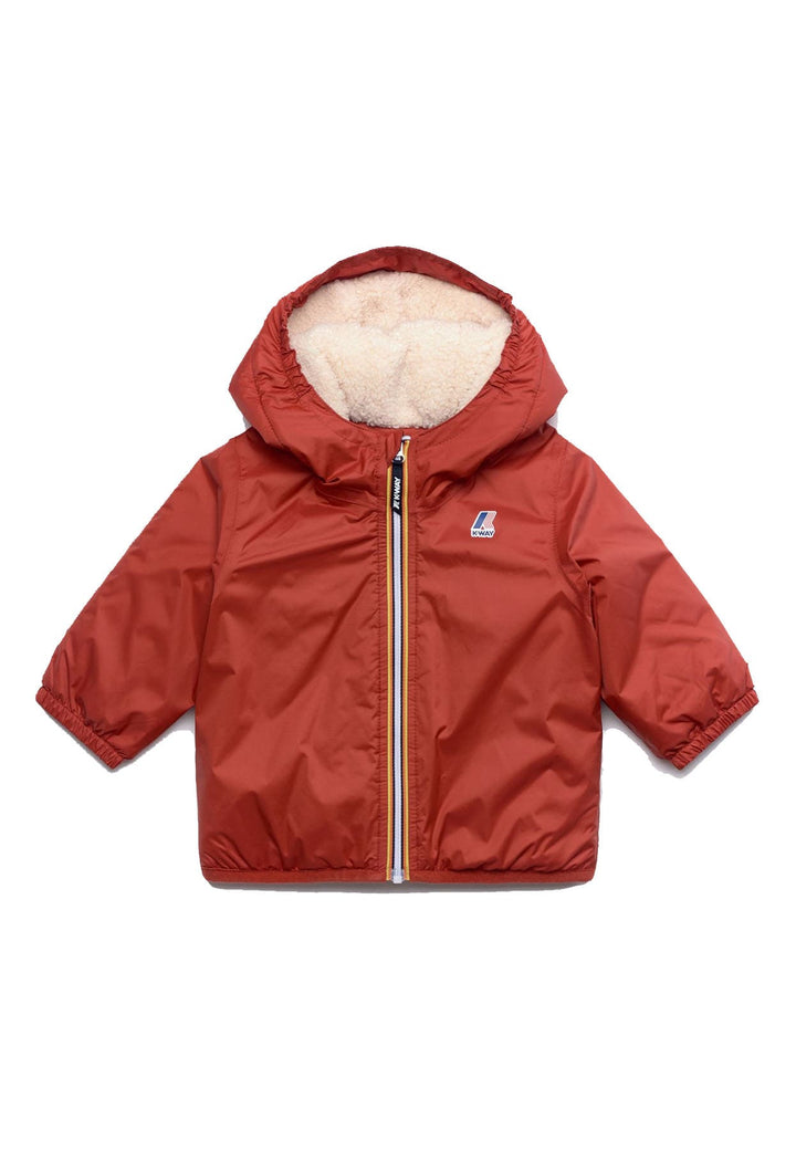 Giubbino neonato K--Way E. Le Vrai 4.0 Claudine orsetto rosso scuro in nylon