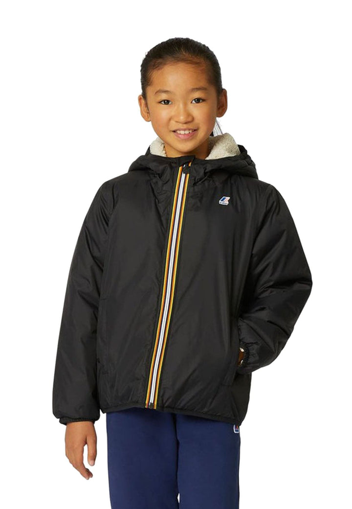 Giubbino bambino K-Way P. Le Vrai 4.0 Claude orsetto nero in nylon