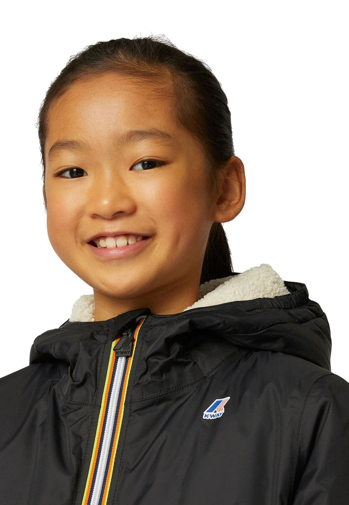 Giubbino bambino K-Way P. Le Vrai 4.0 Claude orsetto nero in nylon