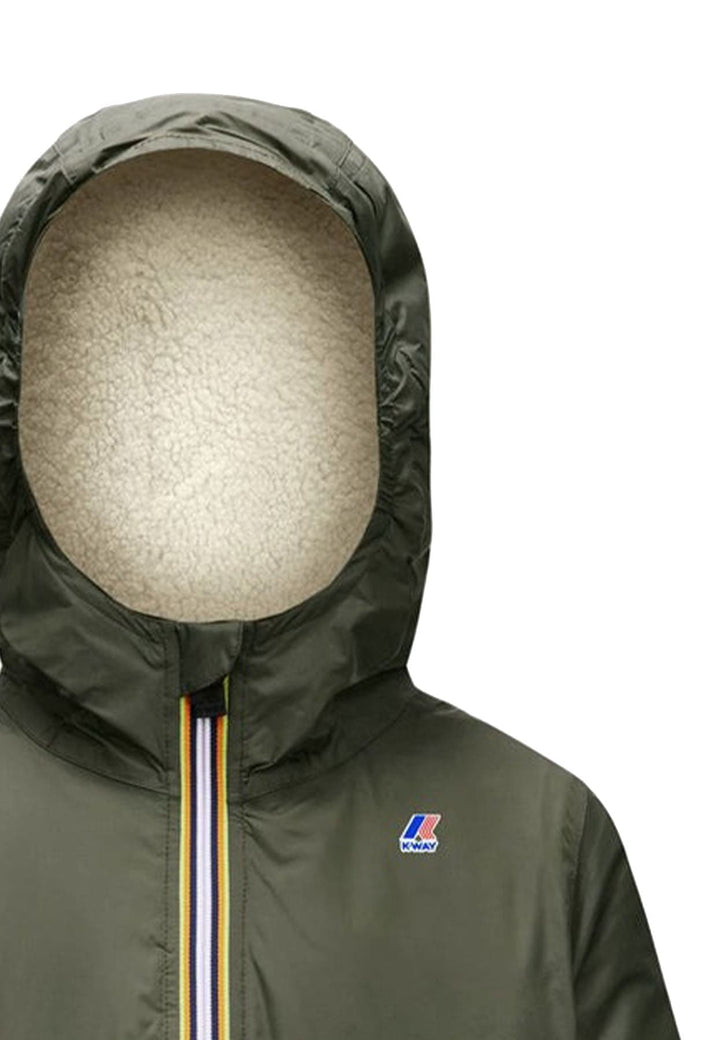 Giubbino bambino K-Way P. Le Vrai 4.0 Claude orsetto verde in nylon