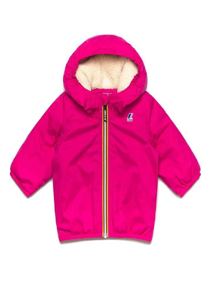 Giubbino bambina K-Way P. Le Vrai 4.0 Claude orsetto fucsia in nylon
