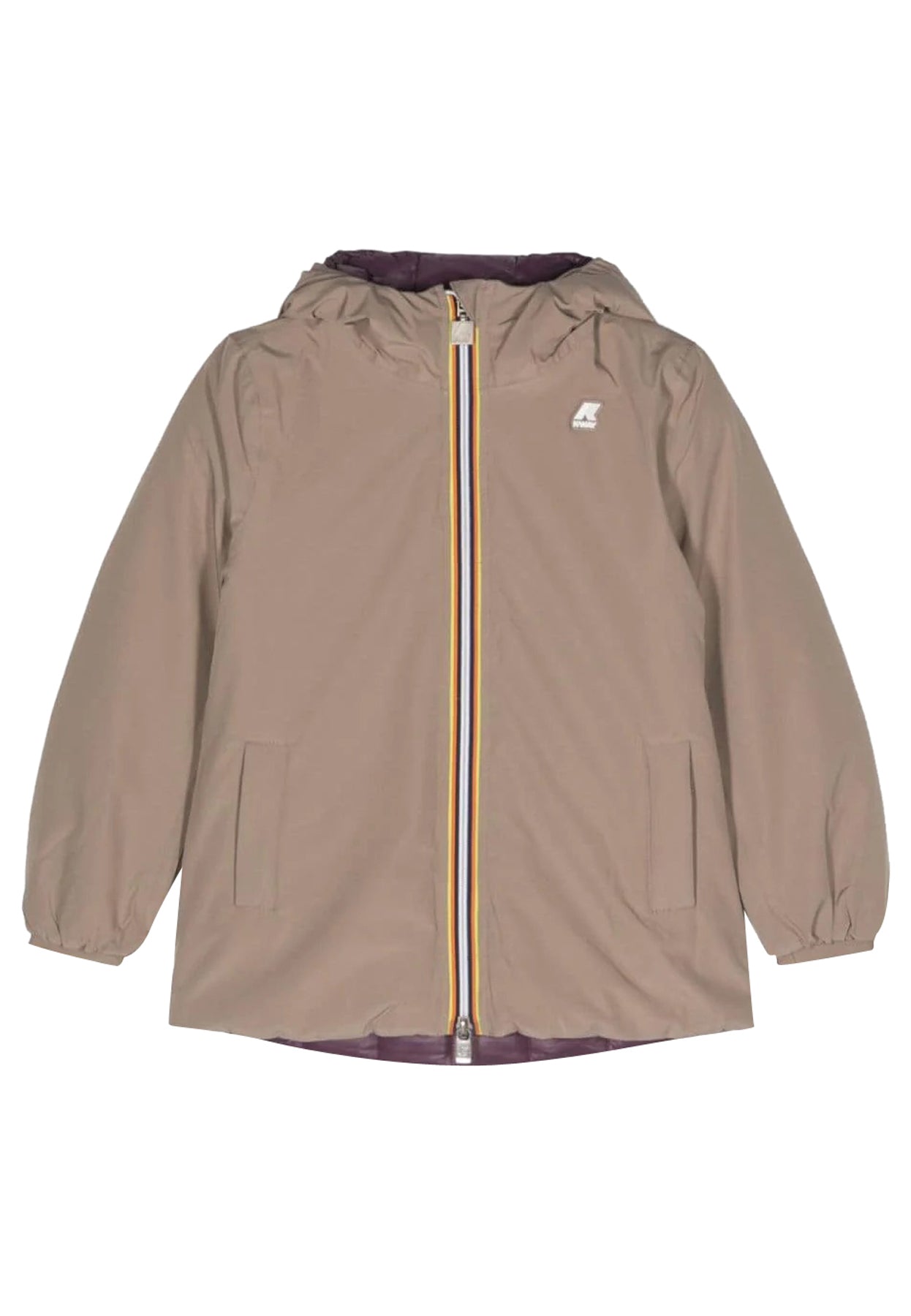 Giubbino bambina K-Way P.Sophie beige/viola in nylon