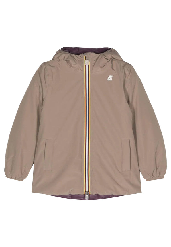 Giubbino bambina K-Way P.Sophie beige/viola in nylon