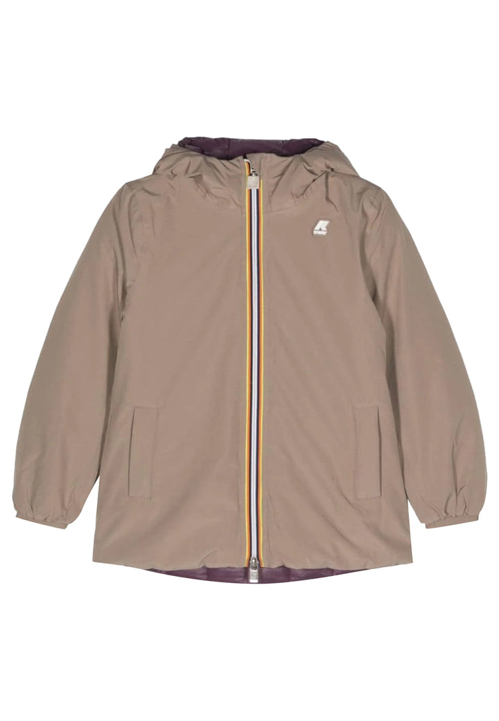 Giubbino bambina K-Way P.Sophie beige/viola in nylon