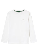 T-shirt per bambino Lacoste bianca in cotone