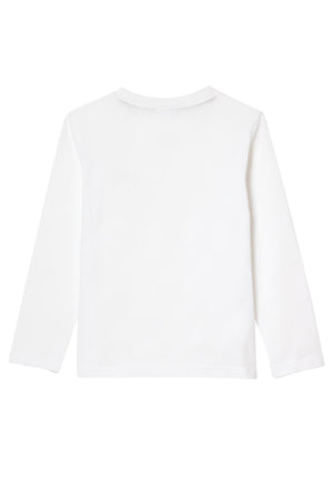 T-shirt per bambino Lacoste bianca in cotone