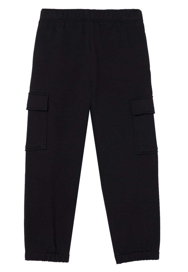 Pantalone sportivo bambino Lacoste nero in felpa di cotone