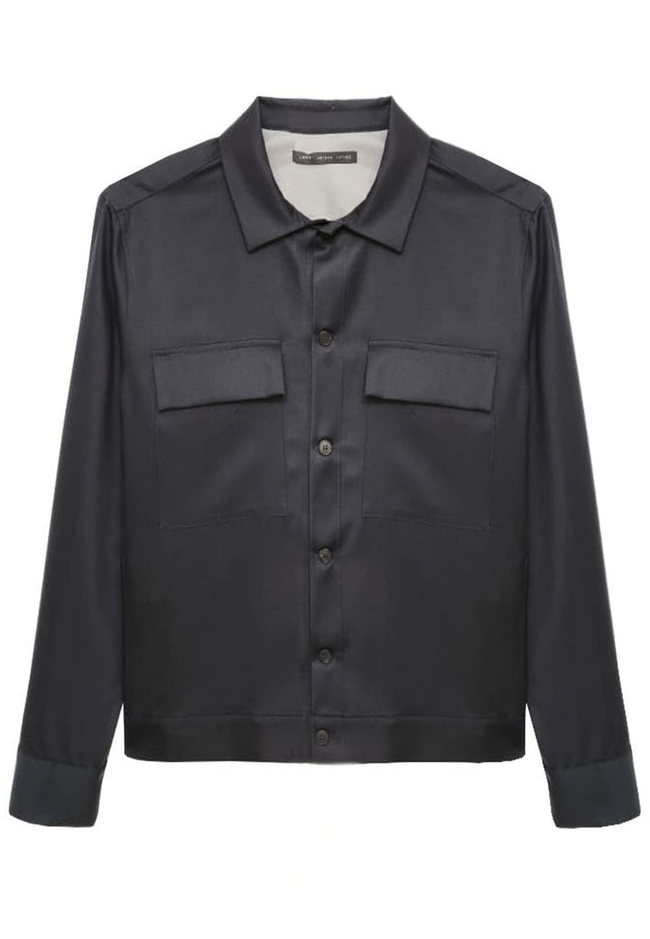 Camicia blu uomo Low Brand in lana vergine