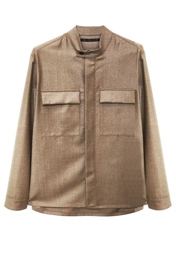 Camicia beige uomo Low Brand in lana vergine