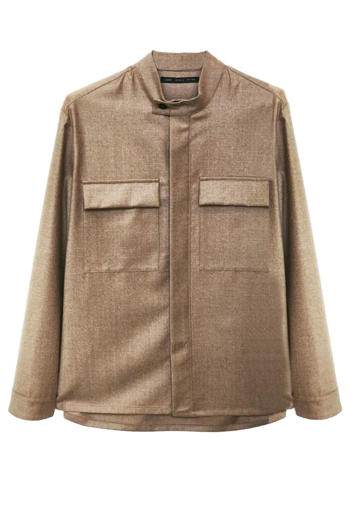 Camicia beige uomo Low Brand in lana vergine