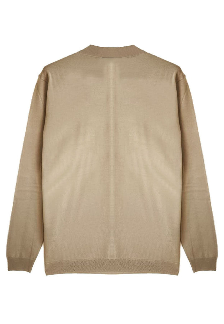 Maglia girocollo beige uomo Low Brand in lana extra fine