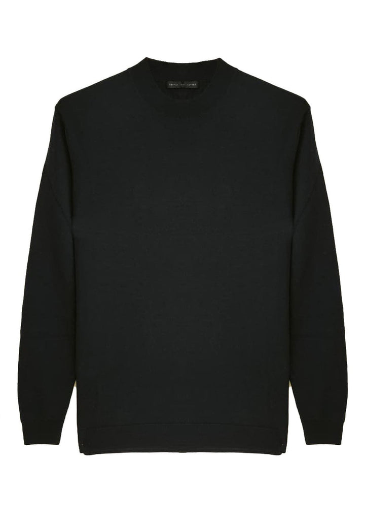 Maglia girocollo blu uomo Low Brand in lana extra fine