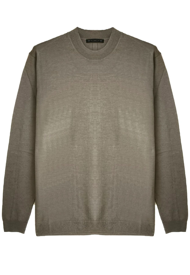 Maglia girocollo fango uomo Low Brand in lana extra fine