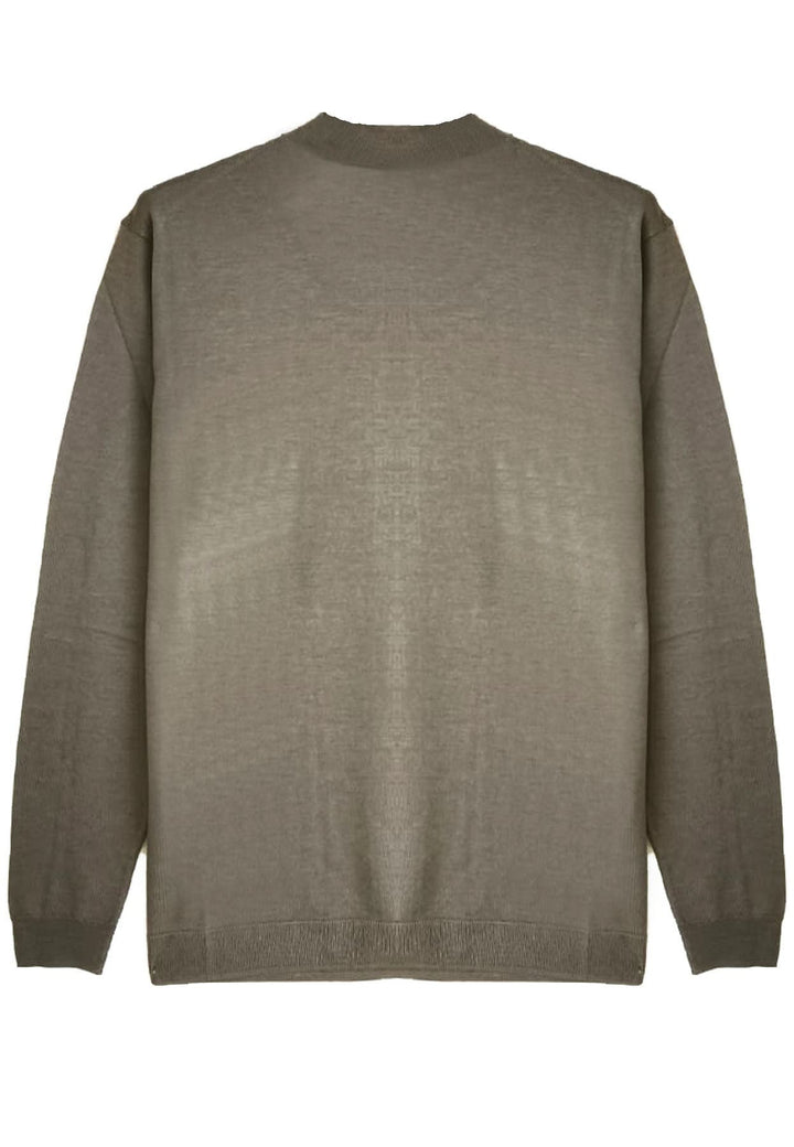 Maglia girocollo fango uomo Low Brand in lana extra fine