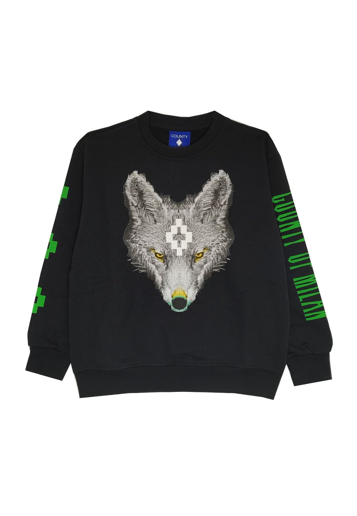 Felpa bambino Marcelo Burlon County Of Milan kids nera in cotone