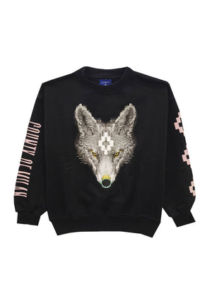 Felpa bambina Marcelo Burlon County Of Milan kids nera in cotone