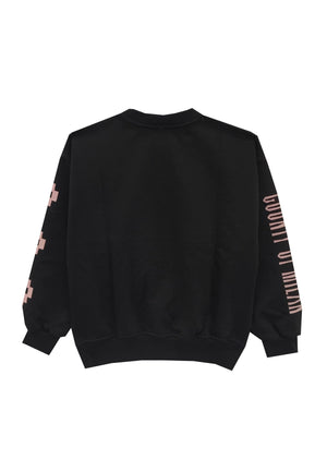 Felpa bambina Marcelo Burlon County Of Milan kids nera in cotone