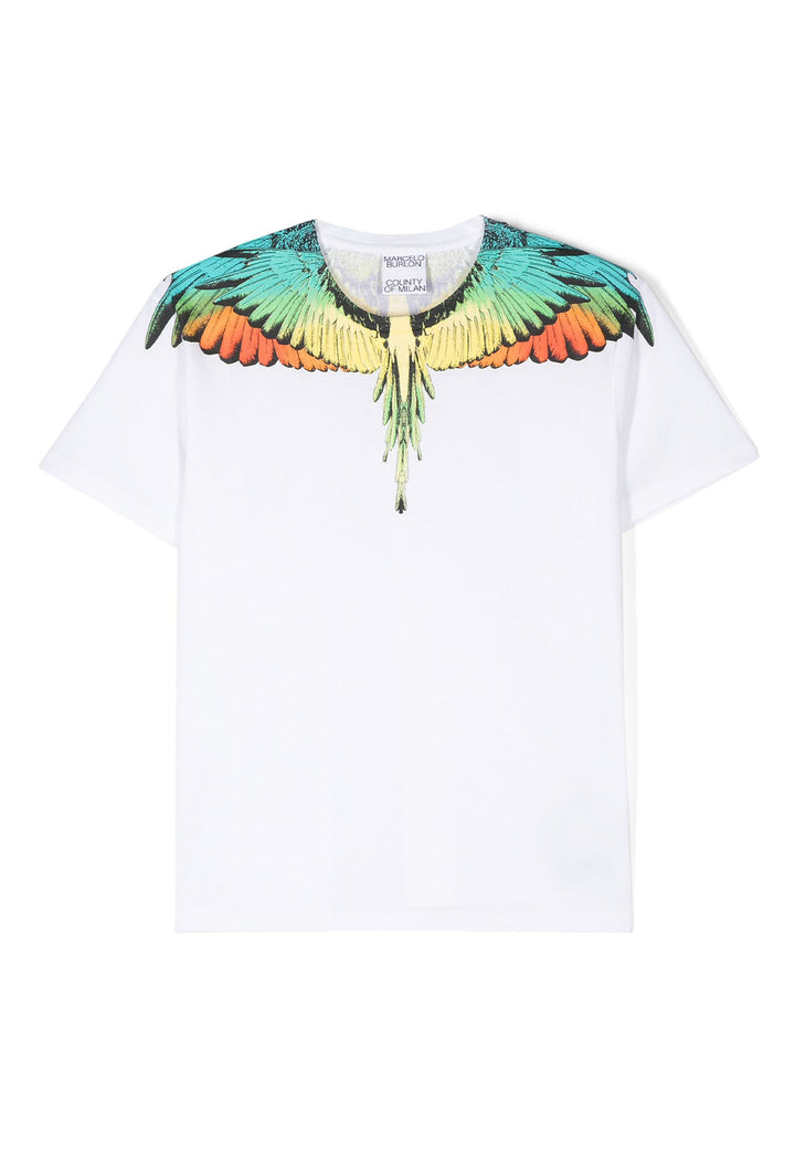 T-shirt bambino Marcelo Burlon County of Milan bianca in cotone