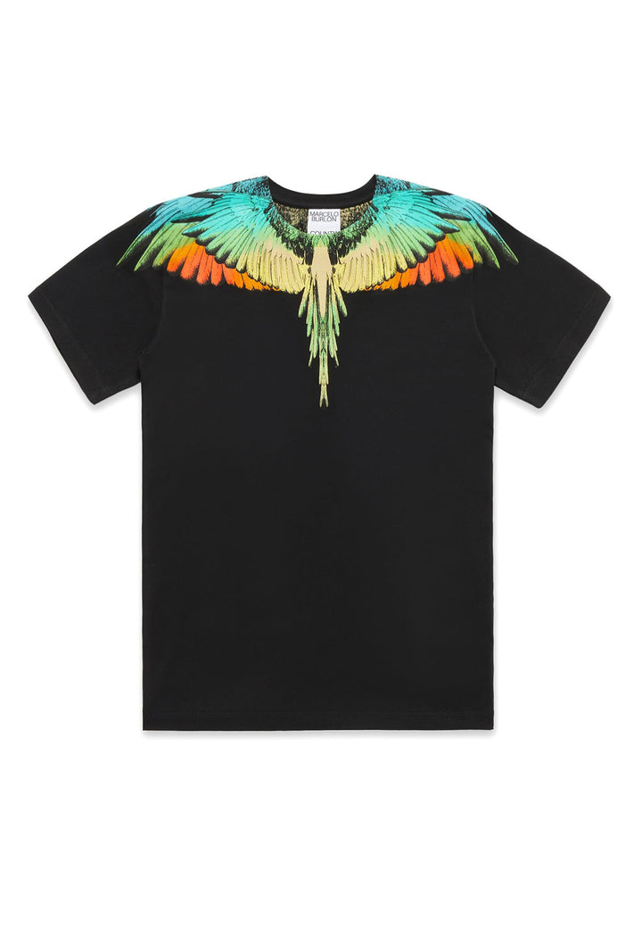 T-shirt bambino Marcelo Burlon nera in cotone