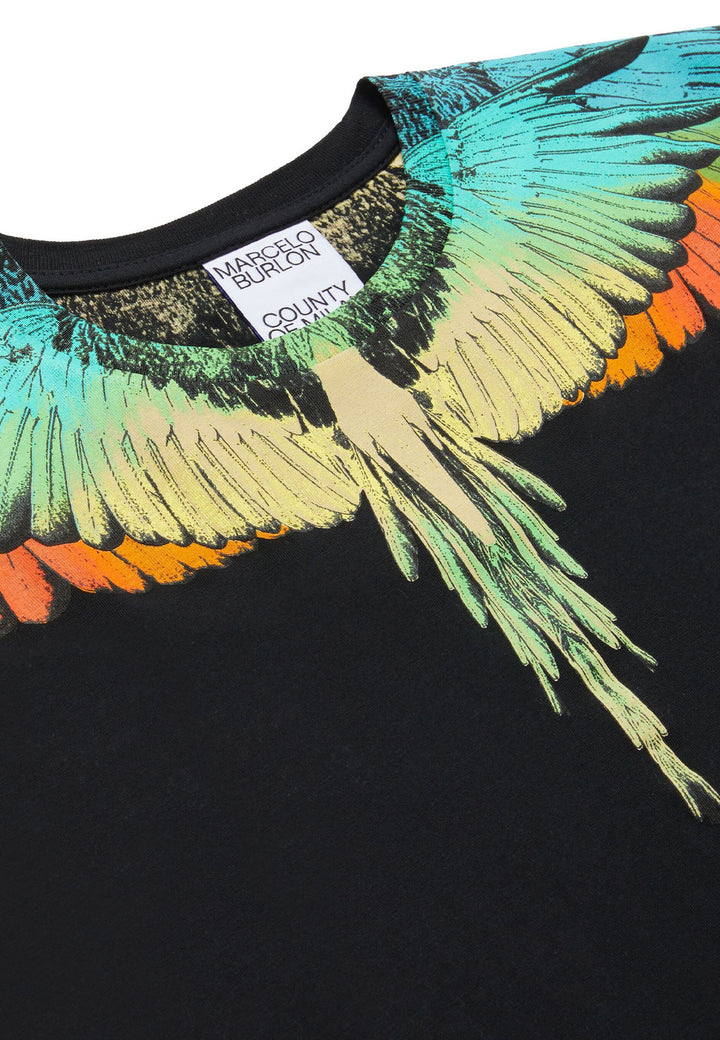 T-shirt bambino Marcelo Burlon nera in cotone