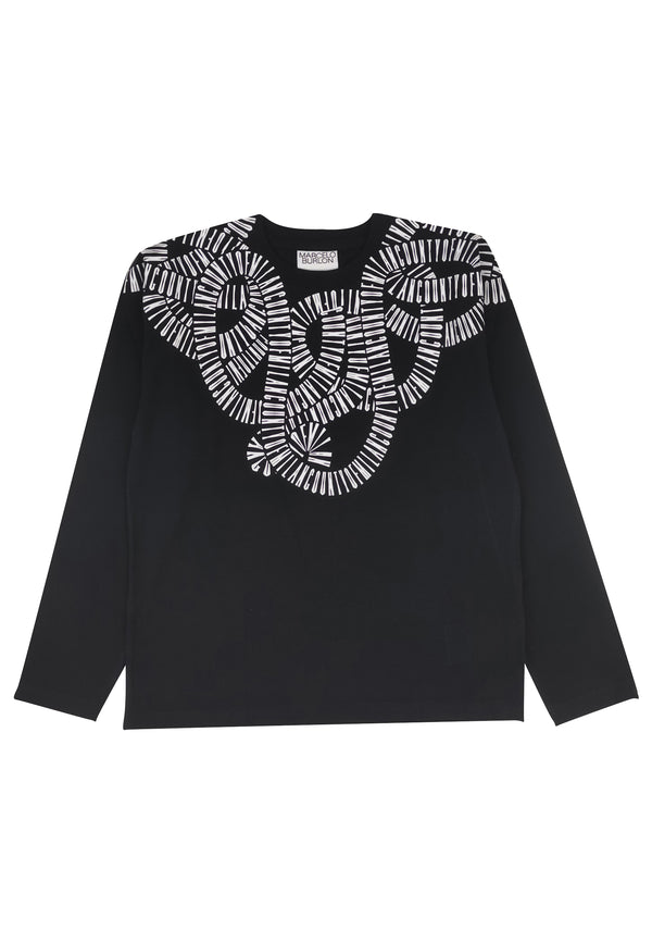 T-shirt bambino Marcelo Burlon County of Milan nera in jersey di cotone