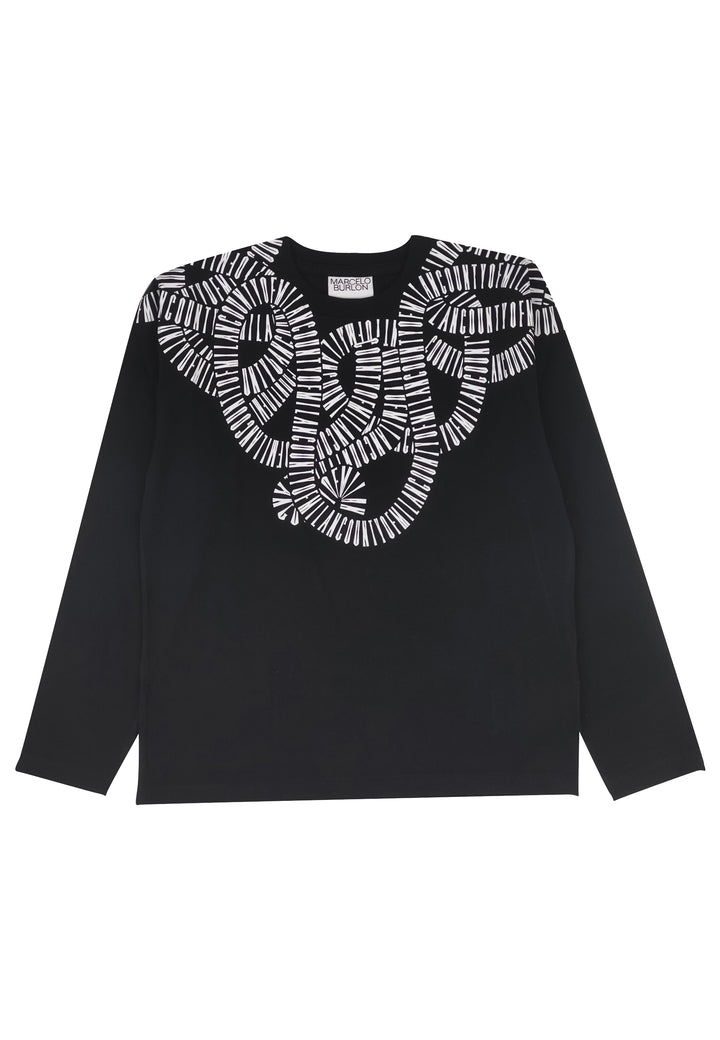 T-shirt bambino Marcelo Burlon County of Milan nera in jersey di cotone