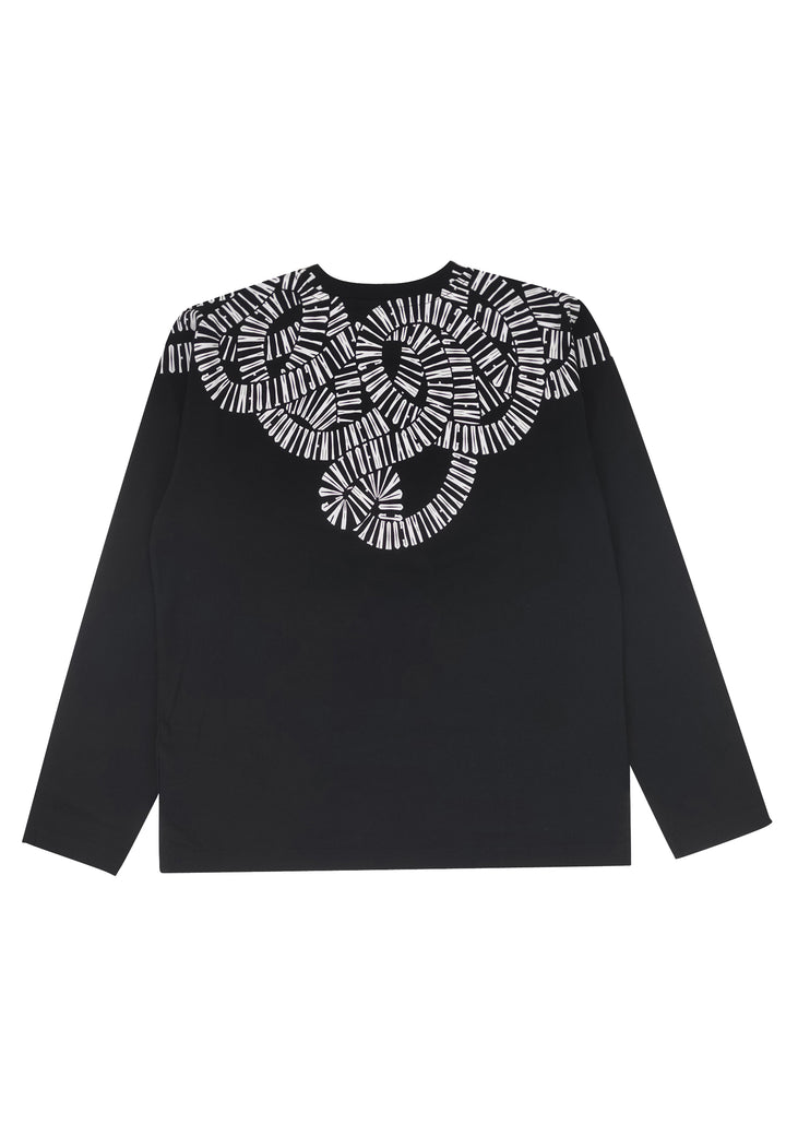 T-shirt bambino Marcelo Burlon County of Milan nera in jersey di cotone