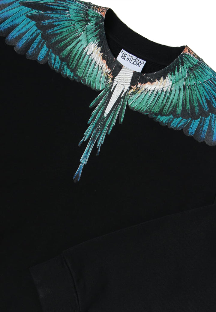 Felpa bambino Marcelo Burlon nera in cotone