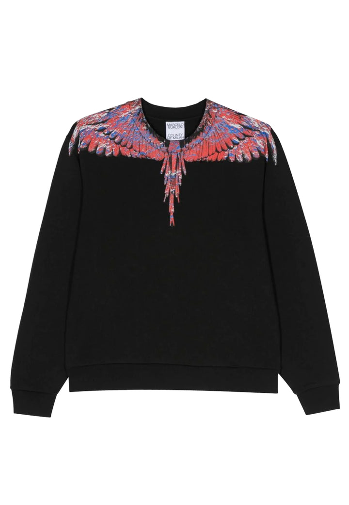 Felpa bambino Marcelo Burlon nera in cotone