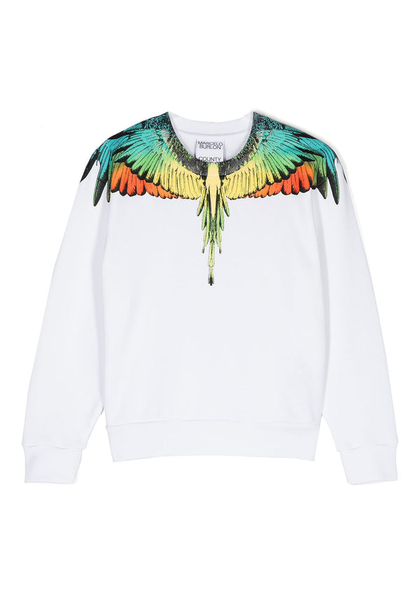 Felpa bambino Marcelo Burlon bianca in cotone