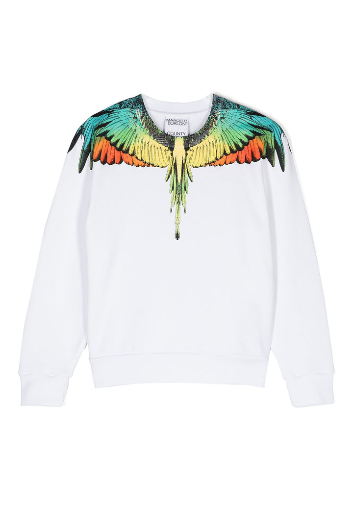 Felpa bambino Marcelo Burlon bianca in cotone