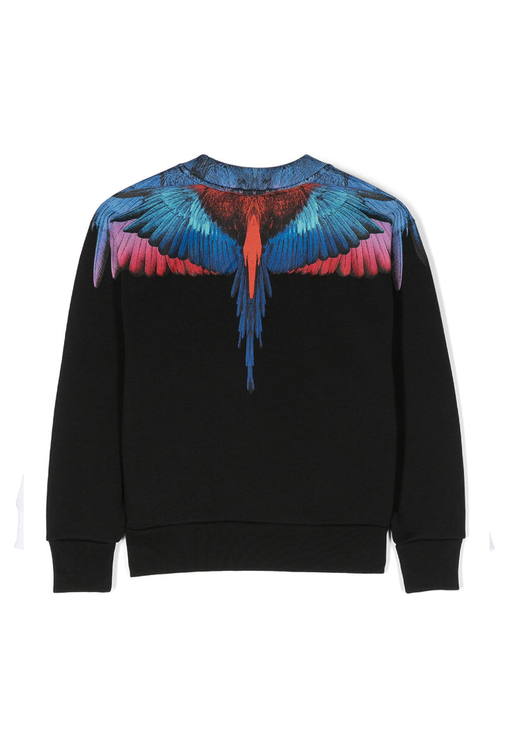 Felpa bambino Marcelo Burlon County of Milan nera in cotone organico