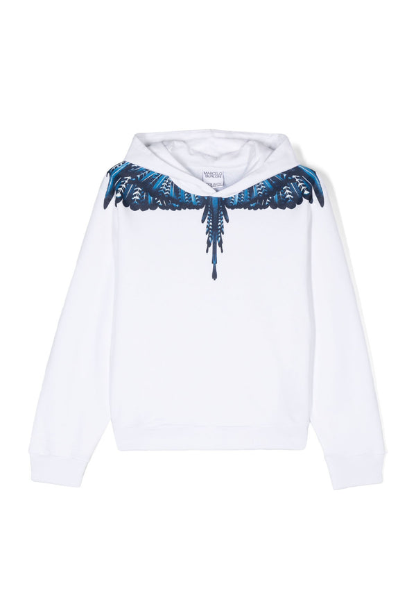 Felpa bambino Marcelo Burlon bianca in cotone
