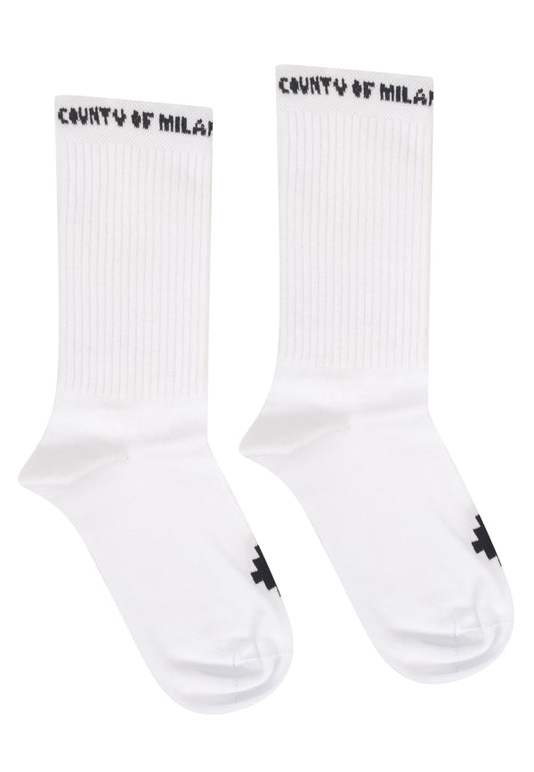 Calzini bambino Marcelo Burlon County of Milan bianchi in misto cotone