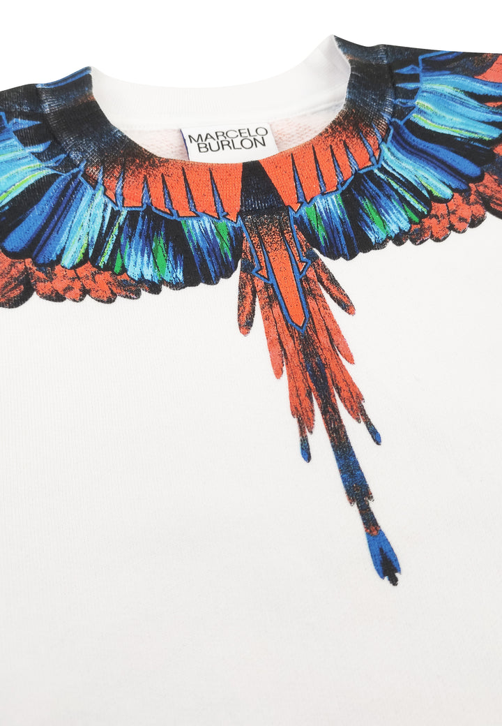 Felpa bambina Marcelo Burlon County of Milan bianca in cotone