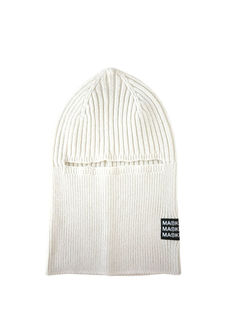 Balaclava beige unisex Market con logo in misto lana
