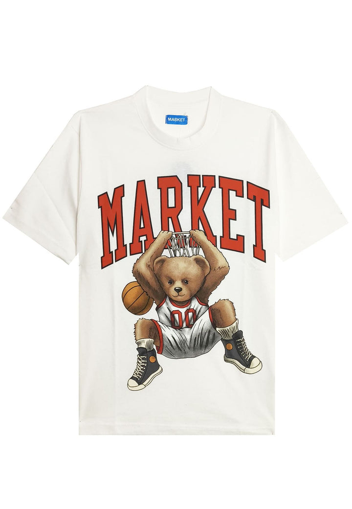 T-shirt mezza manica unisex bianca Market in cotone