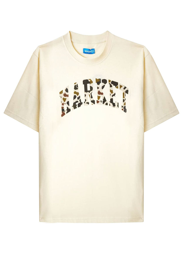 T-shirt mezza manica unisex beige Market in cotone