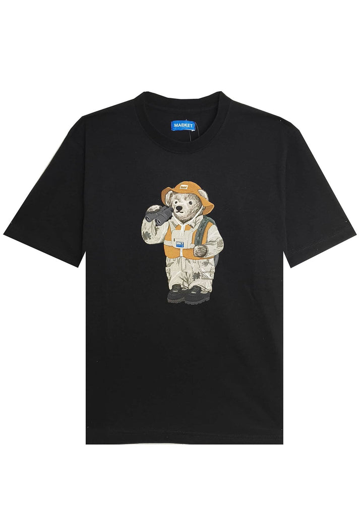 T-shirt mezza manica unisex nera Market in cotone