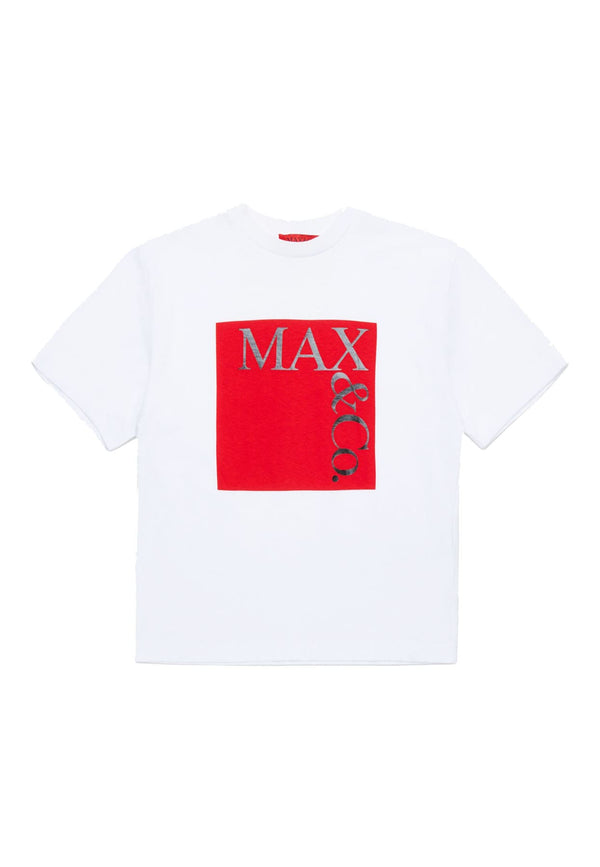 T-shirt bambina Max&Co bianca in cotone