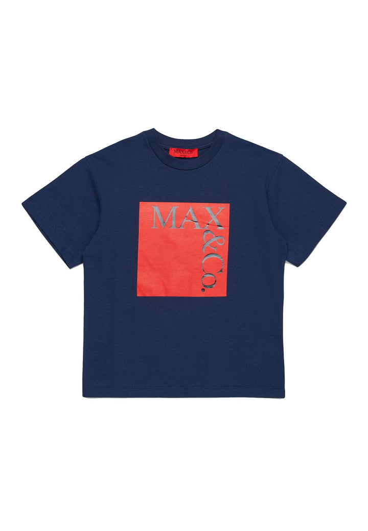 T-shirt bambina Max&Co blu in cotone