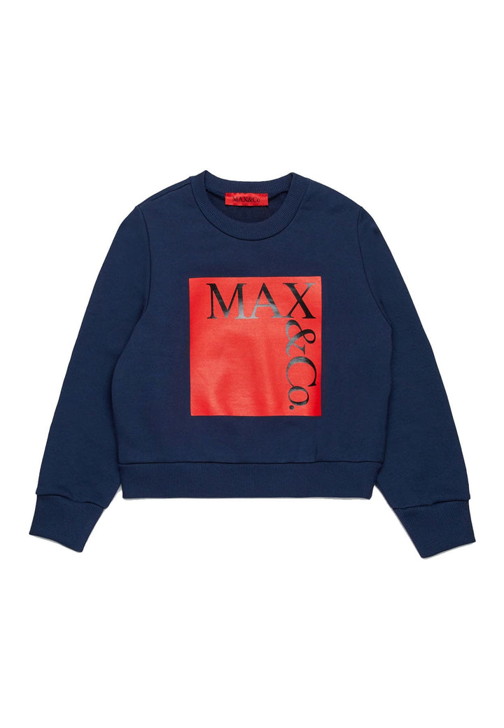 Max&Co felpa blu bambina in cotone