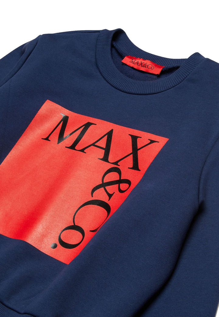 Max&Co felpa blu bambina in cotone