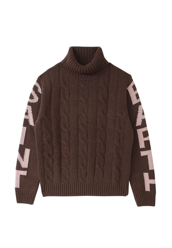 Maglia Adler bambina MC2 Saint Barth kids marrone in misto cashmere